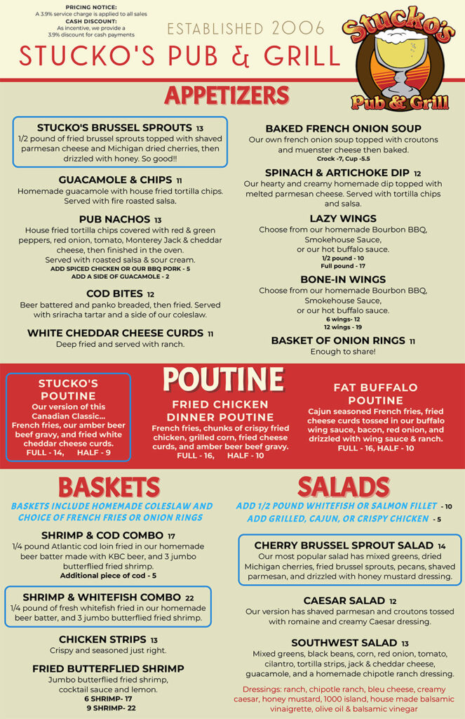Stuckos Full Menu - Summer 2026