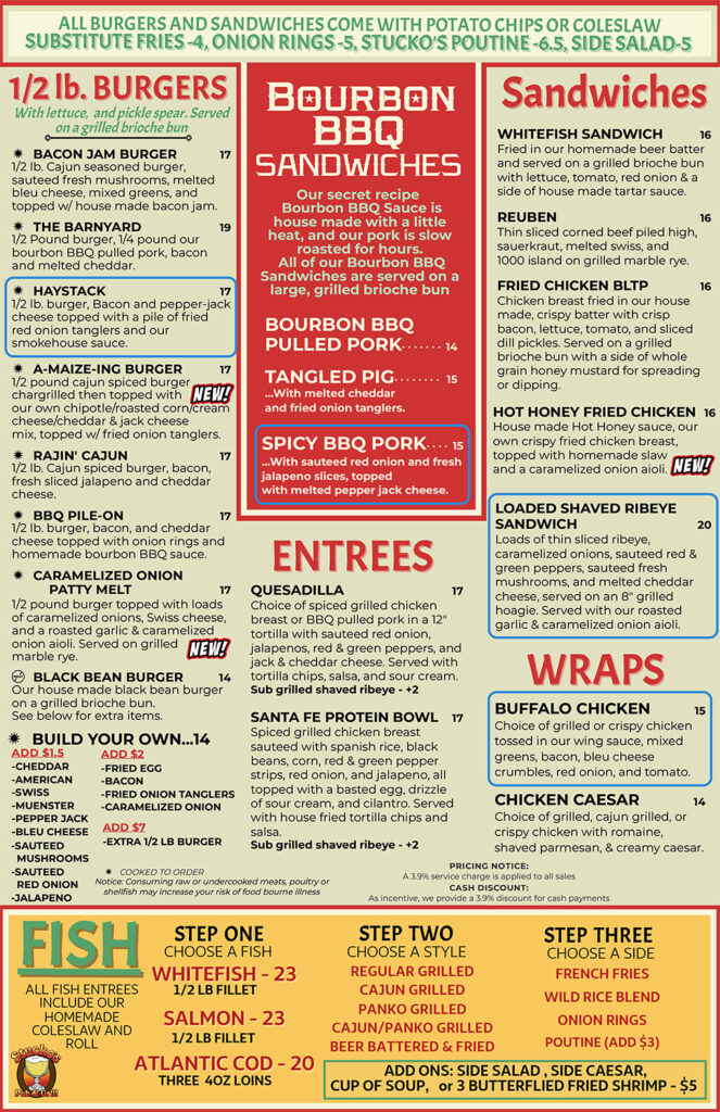 Stuckos Full Menu - Summer 2026